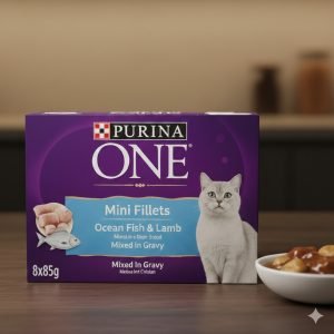 PURINA ONE Mini Fillets Ocean Fish and Lamb Wet Cat Food 8x85g
