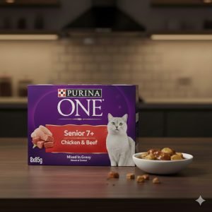 PURINA ONE Senior 7+ Mini Fillets Chicken and Beef Wet Cat Food 8x85g