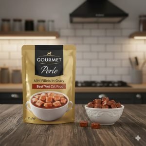 GOURMET Perle Mini Fillets in Gravy Beef Wet Cat Food 85g PMP