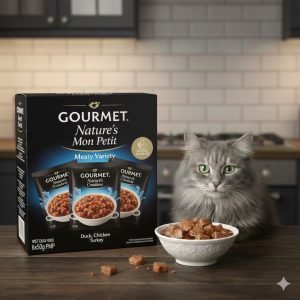 GOURMET Mon Petit Meaty Variety Duck, Chicken, Turkey Wet Cat Food 6x50g PMP