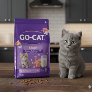 GO-CAT Kitten Chicken, Turkey and Milk Dry Cat Food 750g