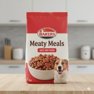 BAKERS Meaty Meals Beef Dry Dog Food 1kg