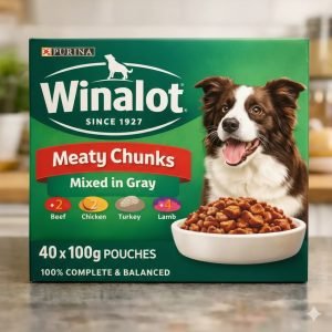 WINALOT Meaty Chunks Mixed in Gravy Wet Dog Food 40x100g